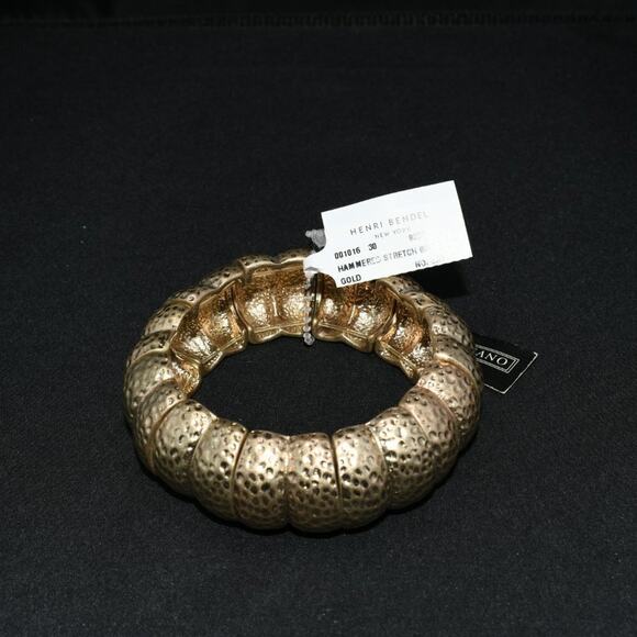 R. J. Graziano Gold Hammered Stretch Bracelet, New With Tags, 1 Inch - Picture 4 of 8